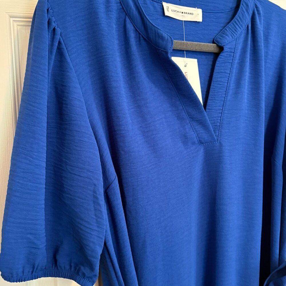 NWT Lucky Brand Royal Blue Belted Dress with Pockets
